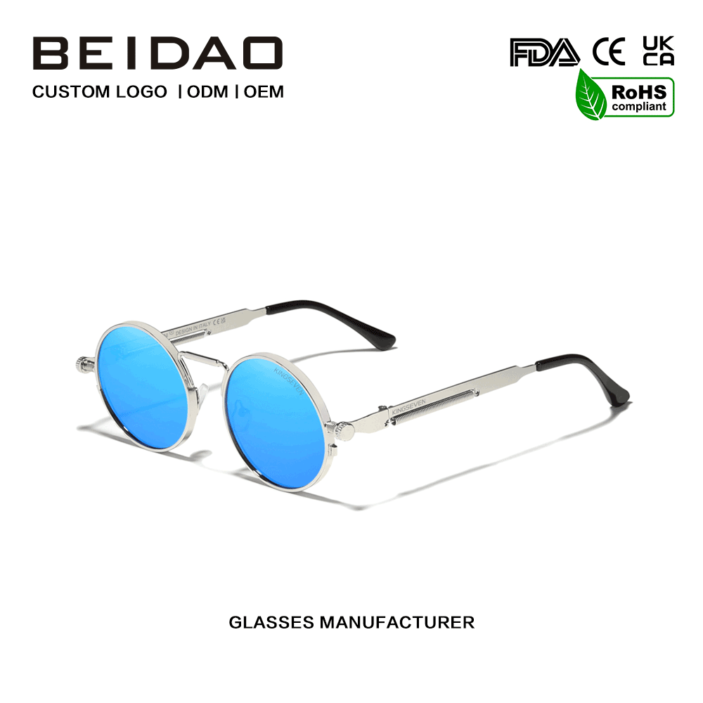 ڈیزائنر UV400 تحفظ پولرائزڈ میٹل فریم سن گلاسز