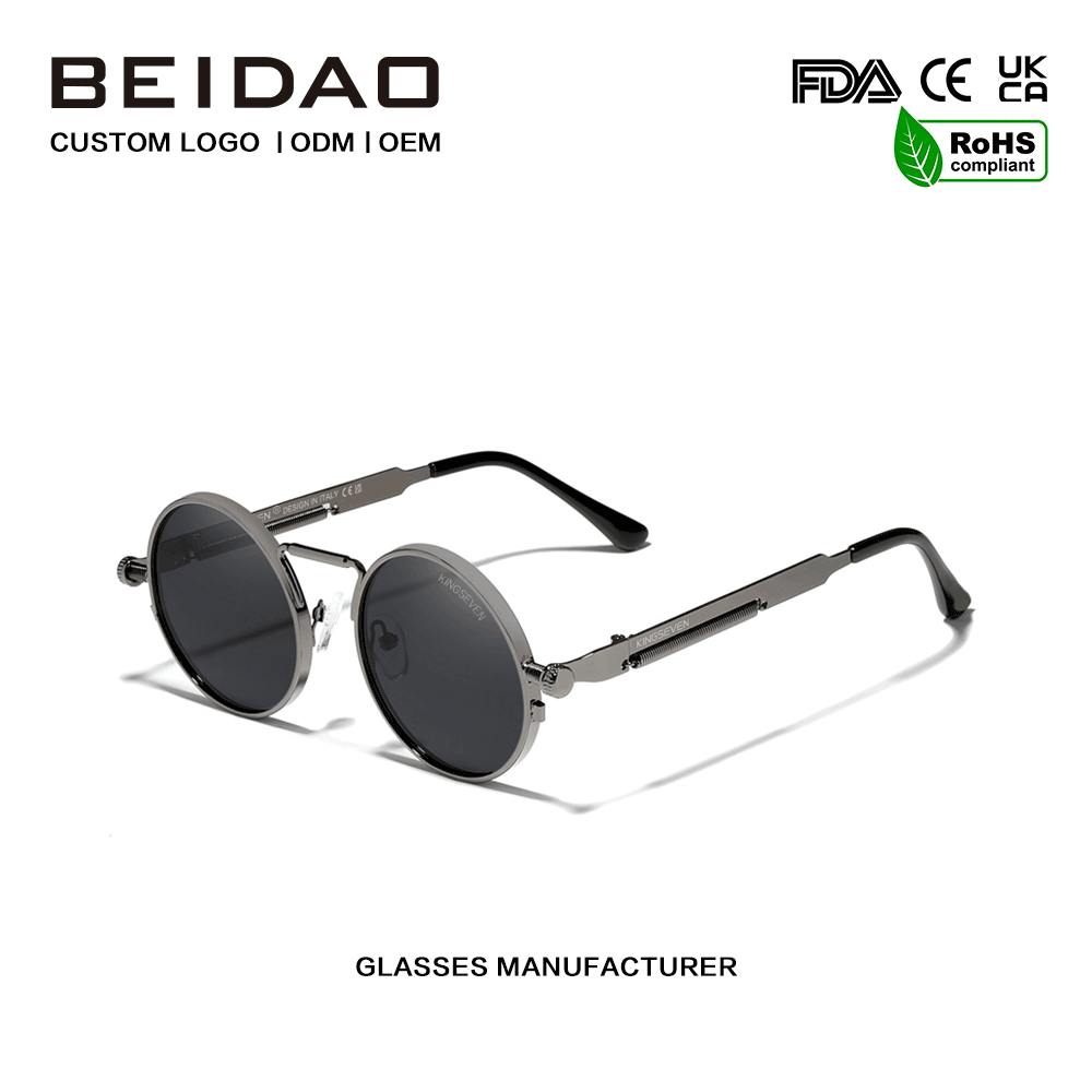 ڈیزائنر UV400 تحفظ پولرائزڈ ونٹیج میٹل سن گلاسز