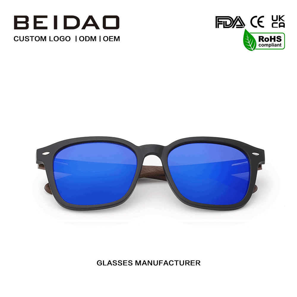 فیشن ریٹرو ہاتھ سے تیار UV400 TR90 فریم پولرائزڈ سن گلاسز